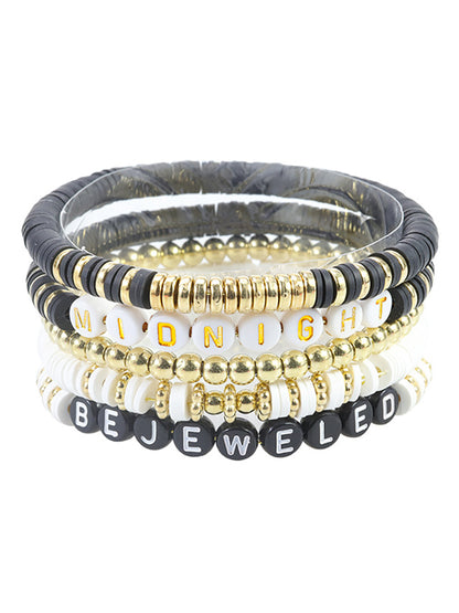 Multicolor Letter Bead Bracelet Polymer Clay Set