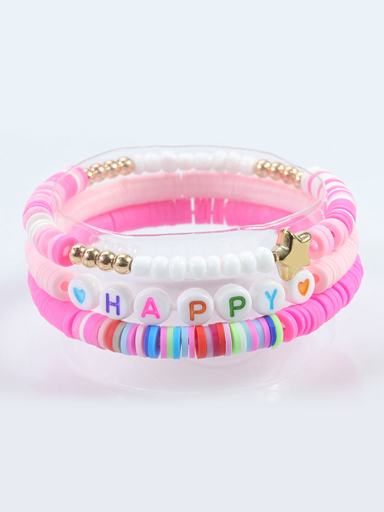 Multicolor Letter Bead Bracelet Polymer Clay Set