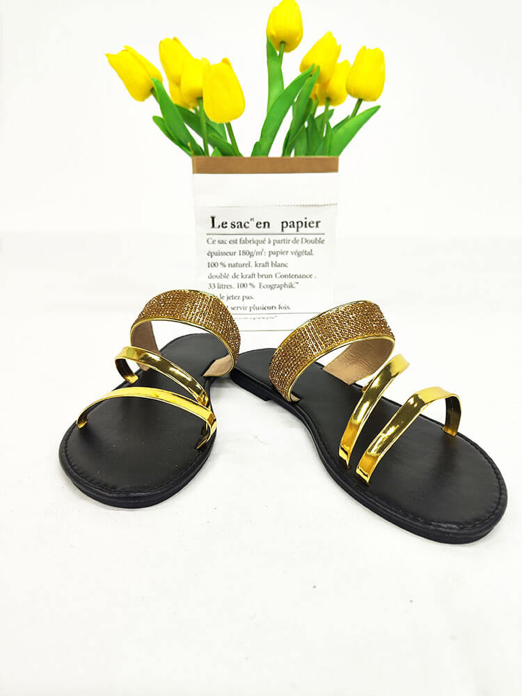 Rhinestone Patchwork Glitter Slide