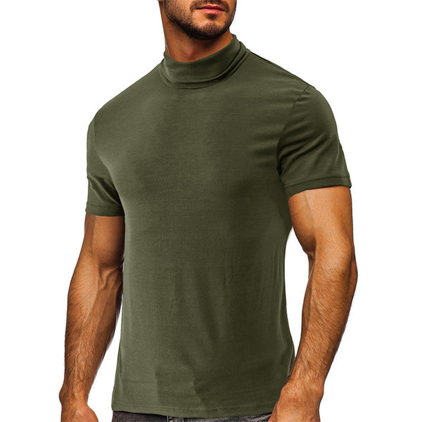 Tops de manga corta con cuello simulado para hombre