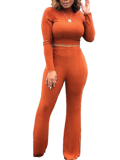 Conjunto de suéter de punto con cuello alto