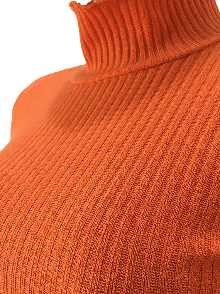 Conjunto de suéter de punto con cuello alto