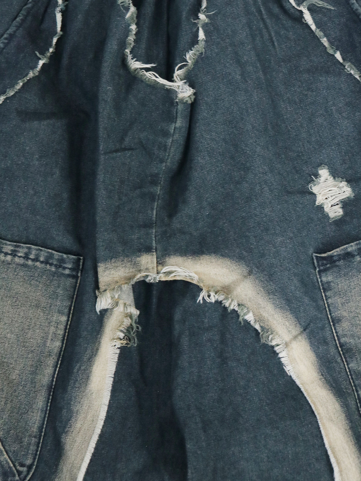 Distressed  Denim Harem Pants