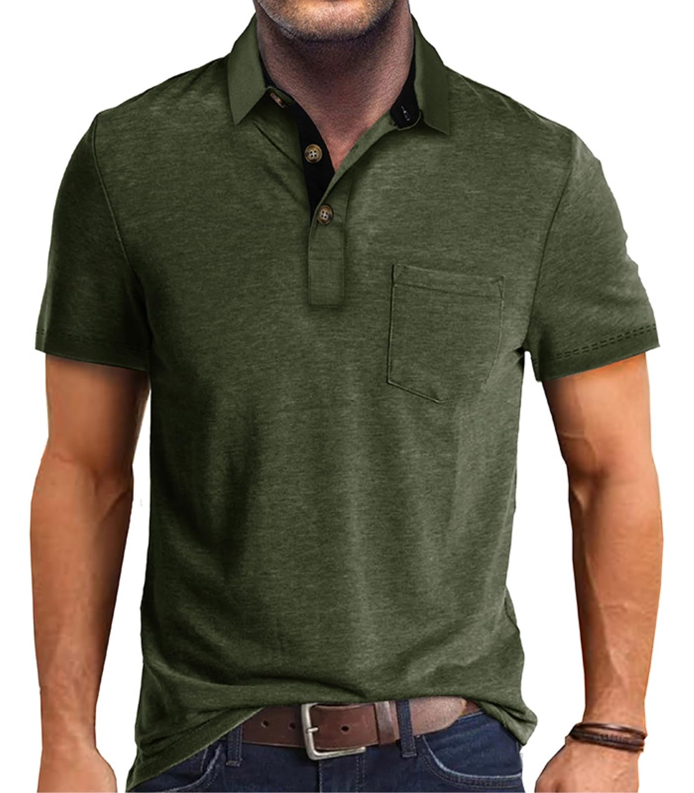 Mens Short Sleeve with Pocket Polo