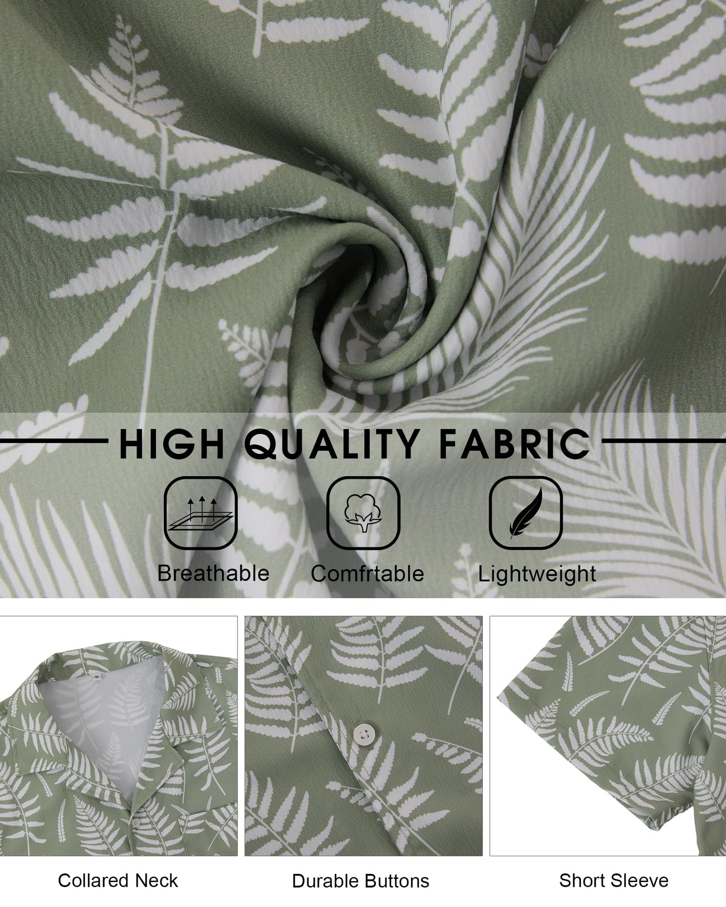 Mens Short Sleeve Button Down Beach Shirts