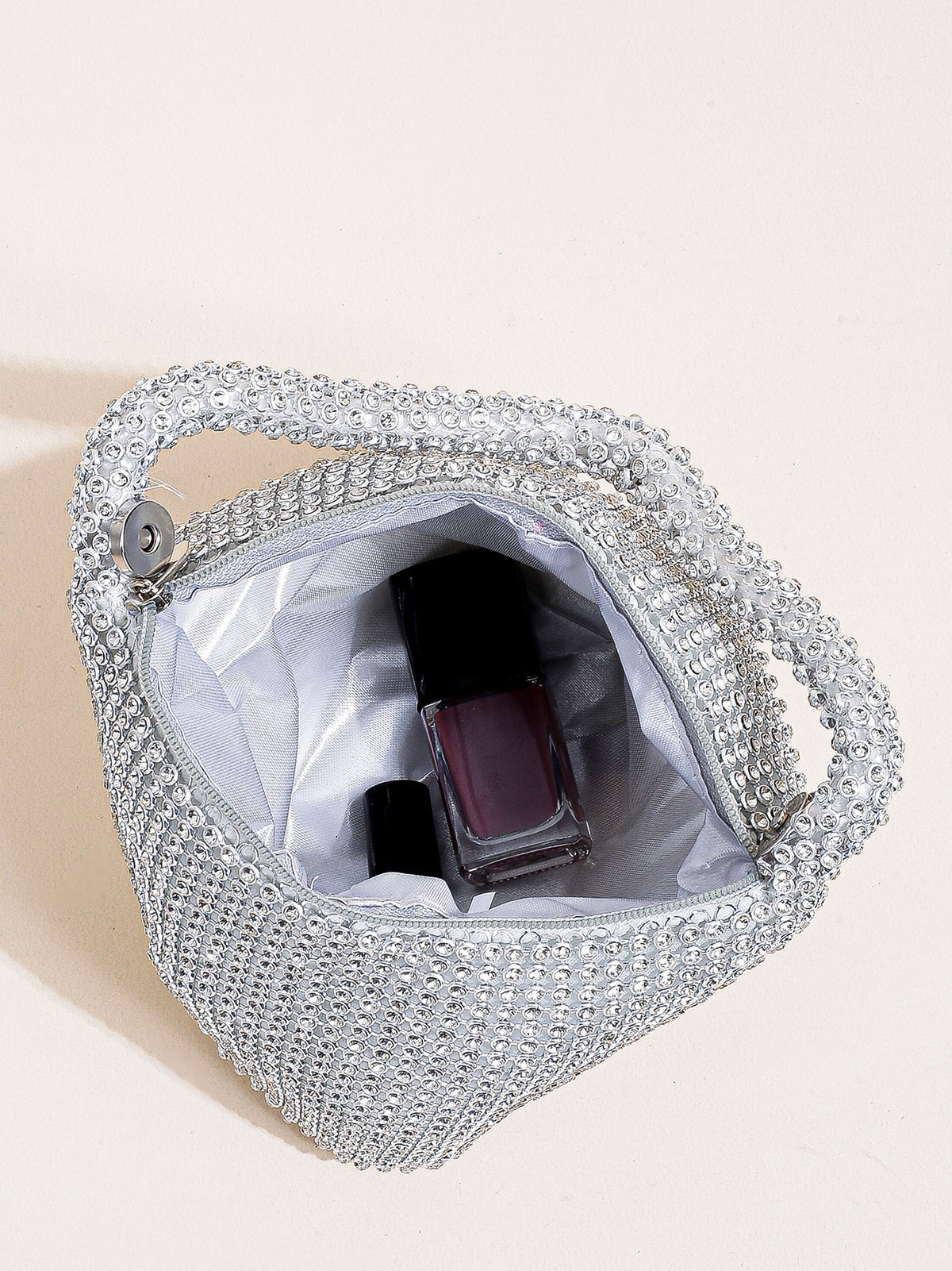 Clutch de noche con triángulo de diamantes de imitación 