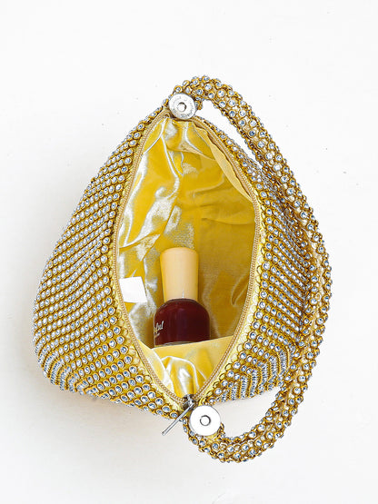 Clutch de noche con triángulo de diamantes de imitación 