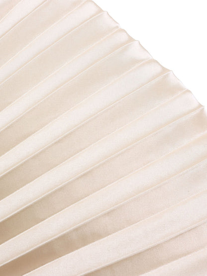 Solid Color Loose Strap Beach Pleated Dress