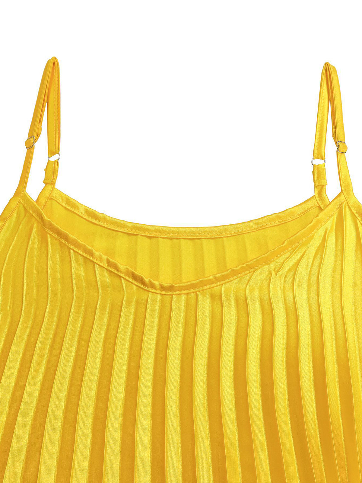 Solid Color Loose Strap Beach Pleated Dress