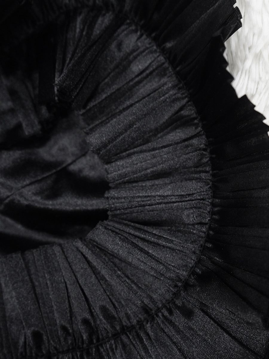 Ruffle Hem Top Ruched Slit Skirt Set