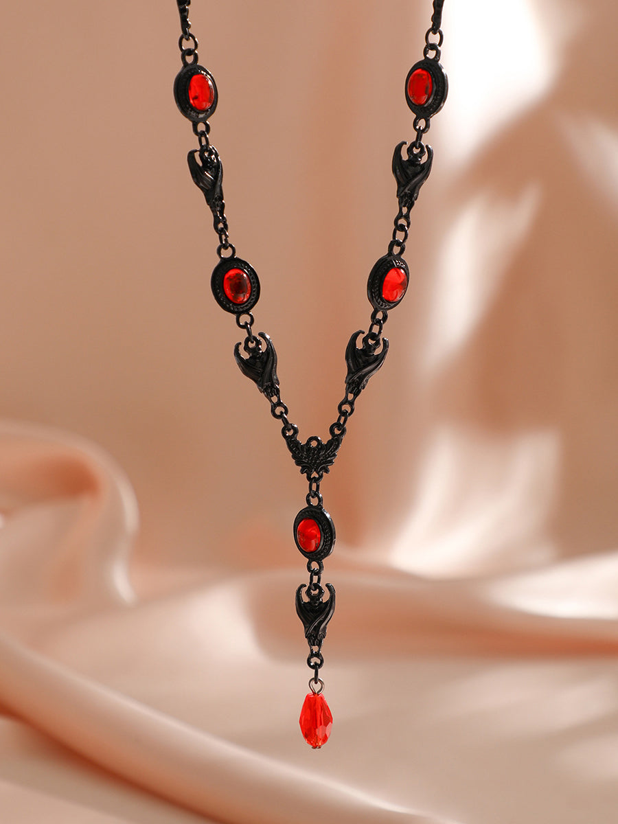 Halloween Gothic Devil Gemstone Necklace