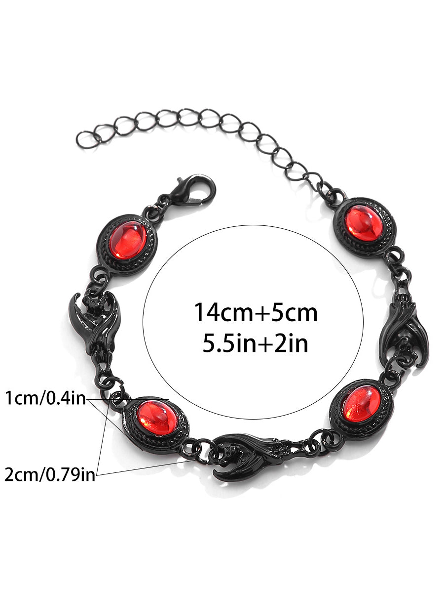 Halloween Gothic Devil Gemstone Necklace