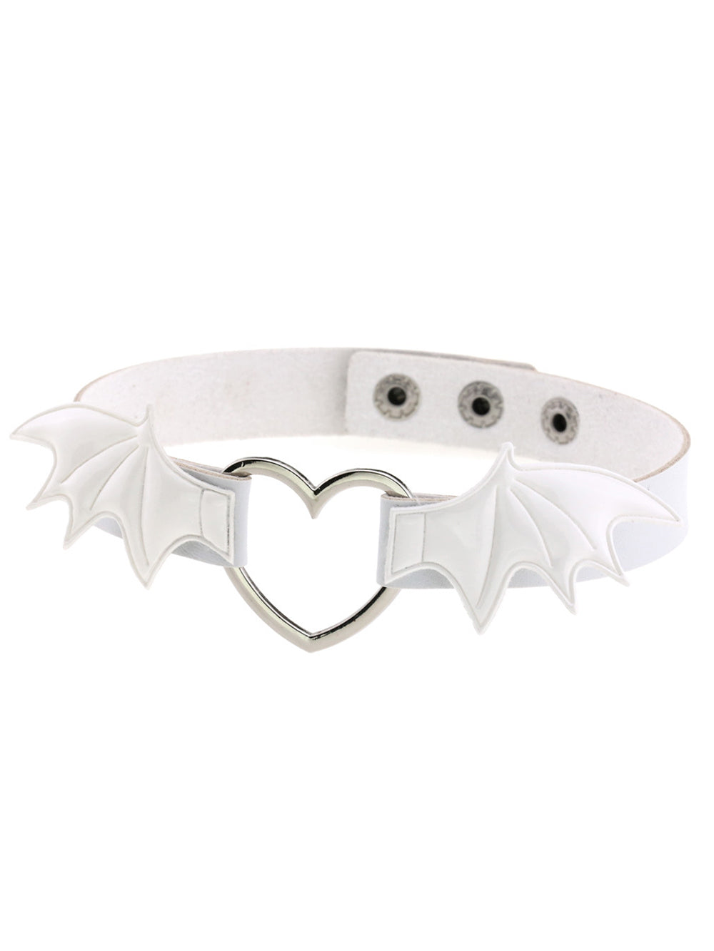 Gothic Punk Bat Wings Heart Leather Choker