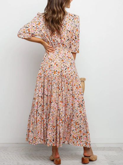Floral Print A Line Flowy Dresses