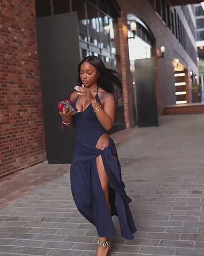 Halter Backless Maxi Skirt Set