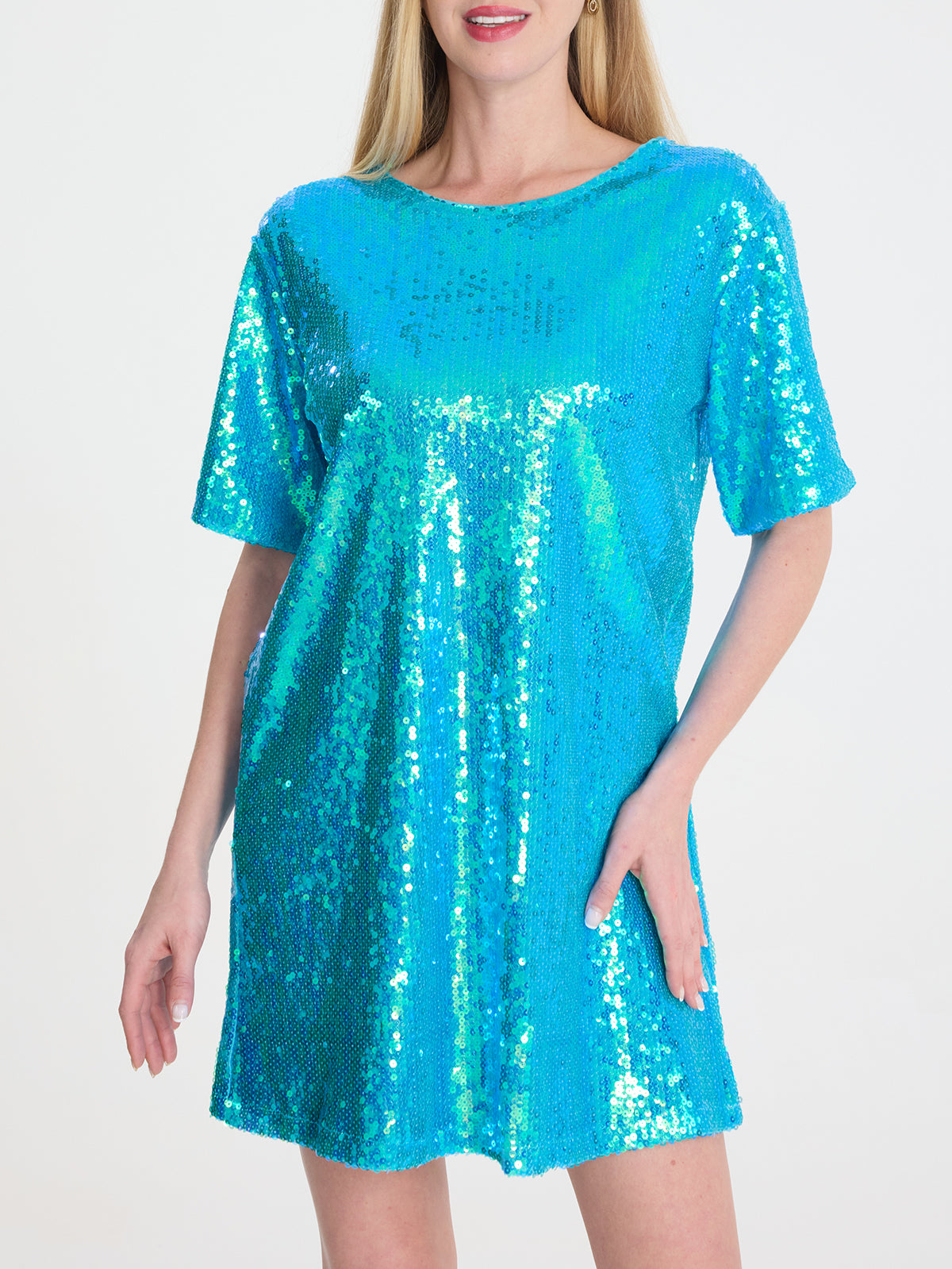 Sparkly Sequin T-Shirt Mini Dress