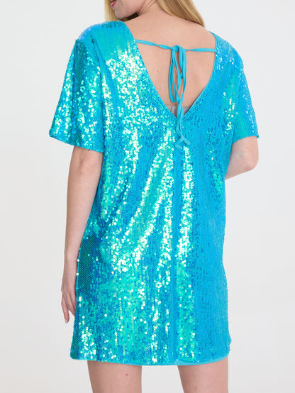 Sparkly Sequin T-Shirt Mini Dress