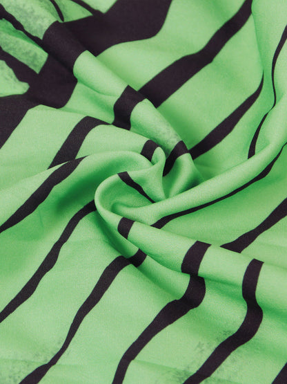 Mono de pierna ancha con bolsillos y estampado de tirantes 