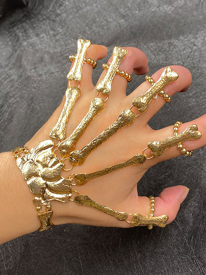 Pulseras de articulación de esqueleto de Halloween