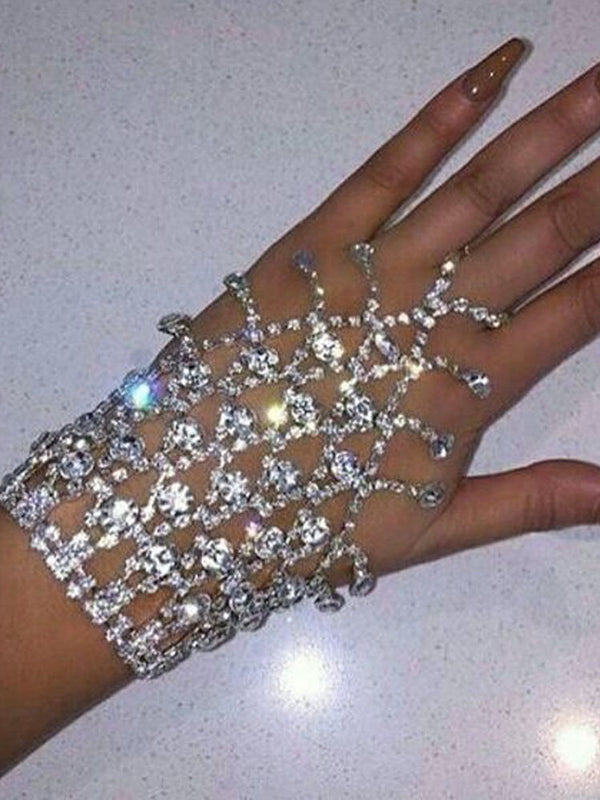 Pulseras de diamantes de imitación con brillo y borlas