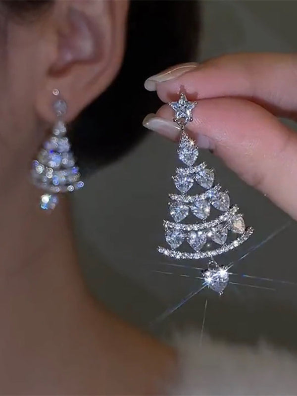 Pendientes colgantes con diamantes de imitación