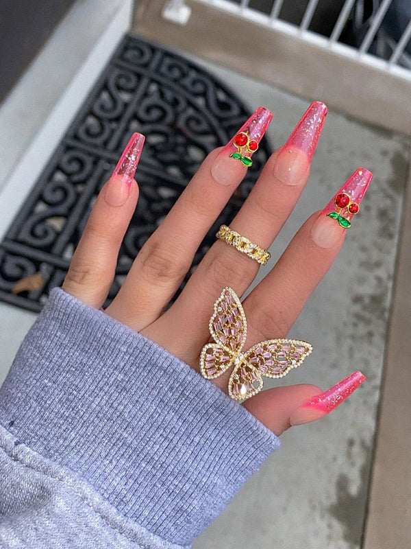 Anillos minimalistas de mariposa con diamantes de imitación