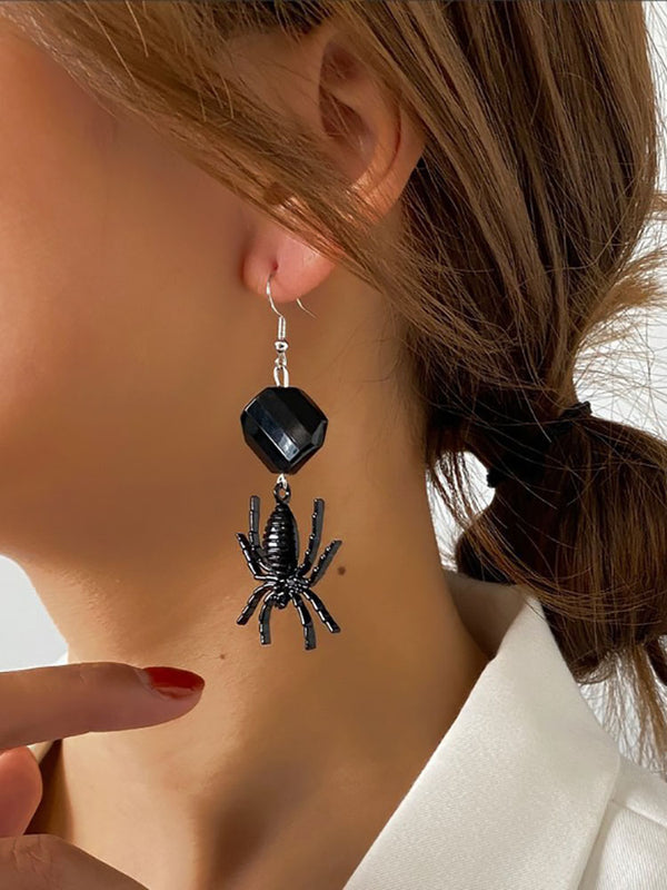 Pendientes colgantes de araña de Halloween