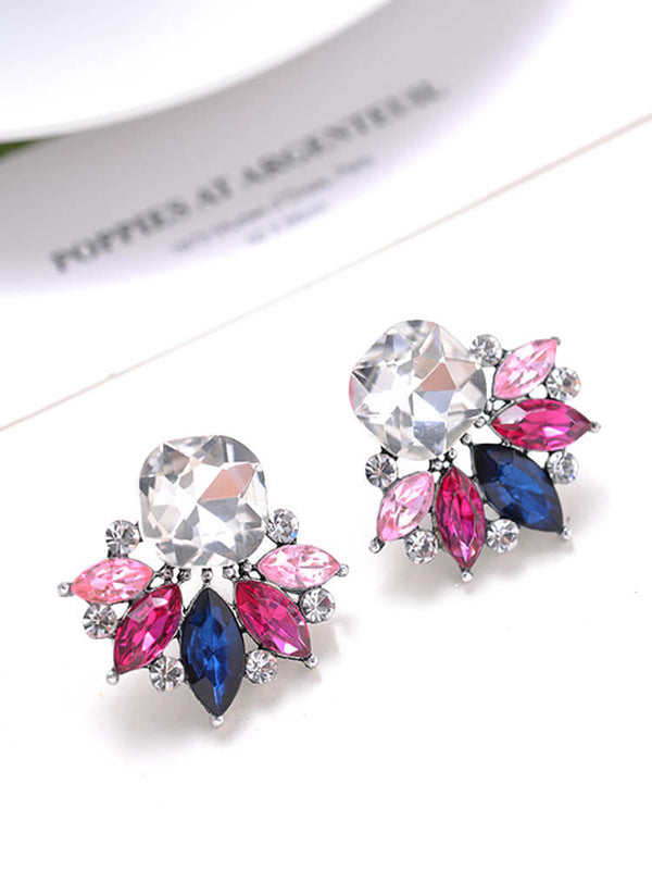 Floral Pattern Rhinestone Earring