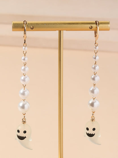 Halloween Pearl Ghost Earrings