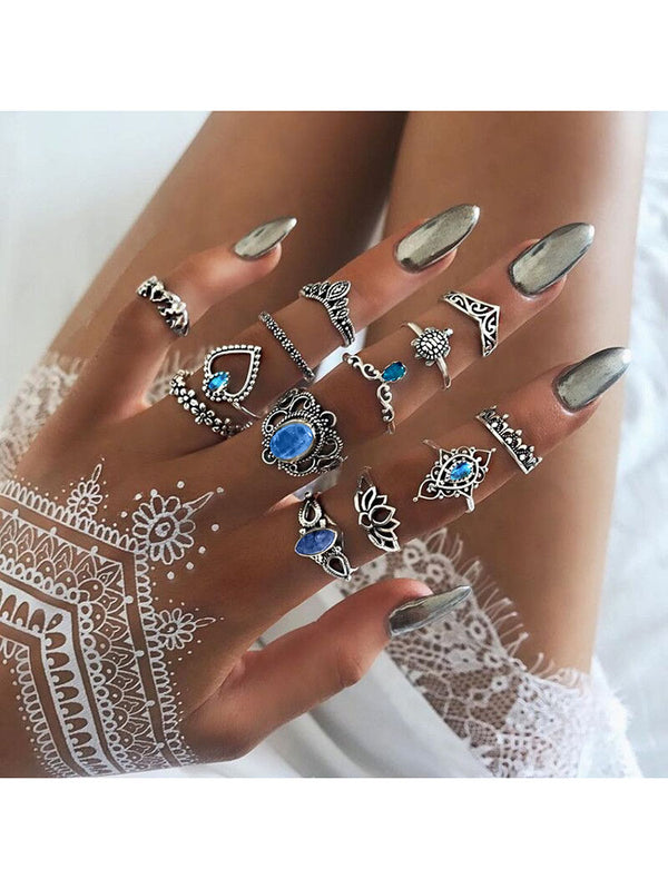 Thirteen Piece Rhinestone Rings Set