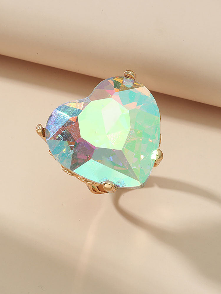 Heart Shape Retro Imitation Gemstone Ring