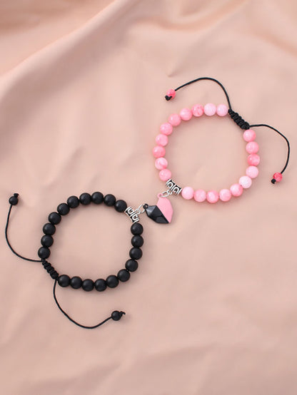 Adjustable Drawstring Magnetic Attraction Couple Bracelets