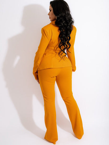 Two Piece Lapel Blazer Long Pants