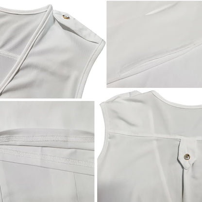 Monos con pernera ancha y cuello en V sin mangas