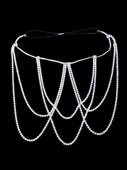 Cadena de pierna multicapa con diamantes de imitación