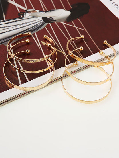 Six Piece Minimalist Open Upper Bracelets