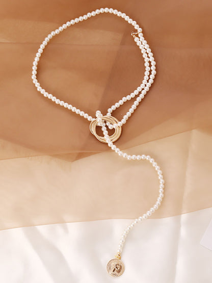 Pearl Geometric Patchwork Necklaces+Bracelet Set