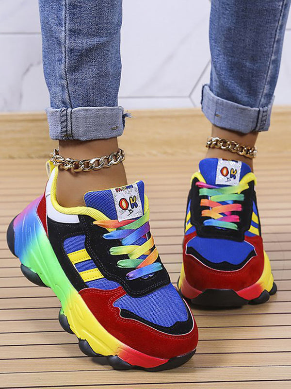 Zapatillas con plataforma de colores degradados