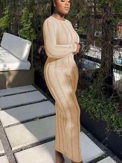 Vestidos largos sin espalda con borlas de manga larga