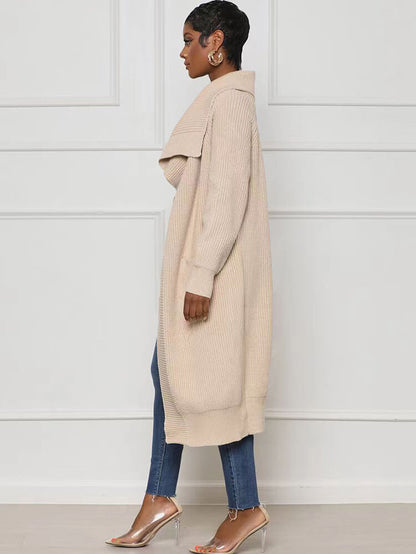 Knit Long Sleeve Solid Bodycon Cardigan