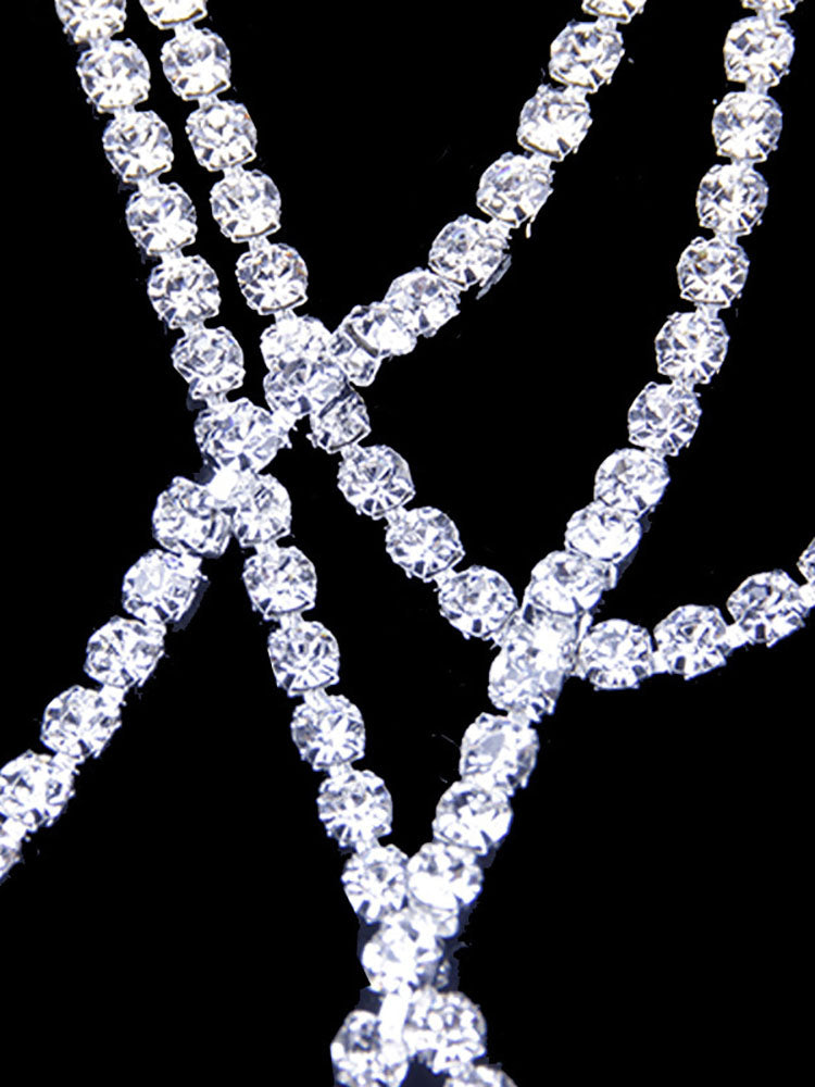 Cadena de pierna multicapa con diamantes de imitación