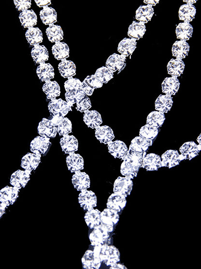 Cadena de pierna multicapa con diamantes de imitación