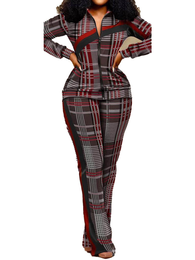 Two Piece Long Sleeve Printed Jacket Pants