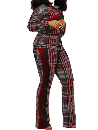Two Piece Long Sleeve Printed Jacket Pants