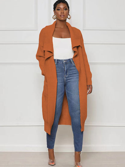 Knit Long Sleeve Solid Bodycon Cardigan