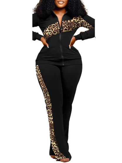 Two Piece Long Sleeve Printed Jacket Pants
