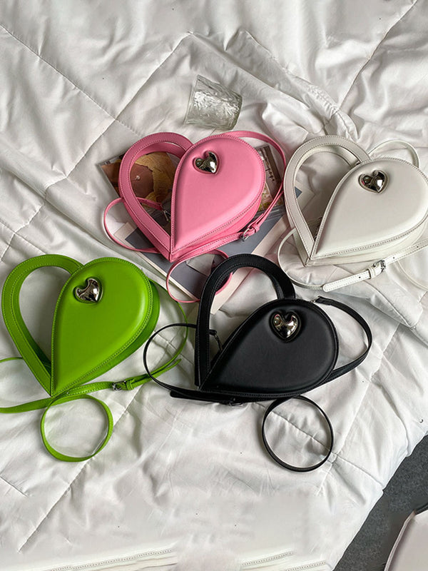 Vintage Heart Patchwork PU Crossbody Bags