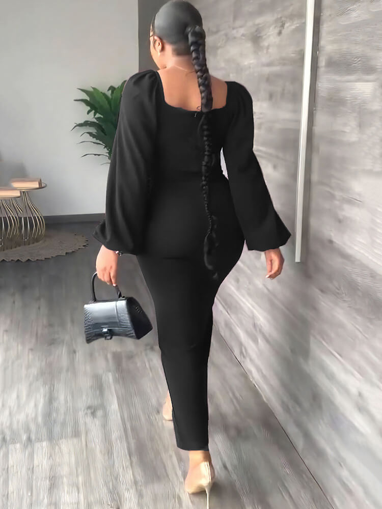 Vestidos largos ajustados con abertura y manga larga de gasa