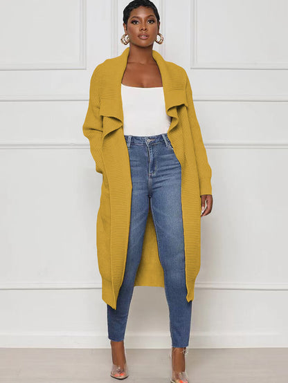 Knit Long Sleeve Solid Bodycon Cardigan