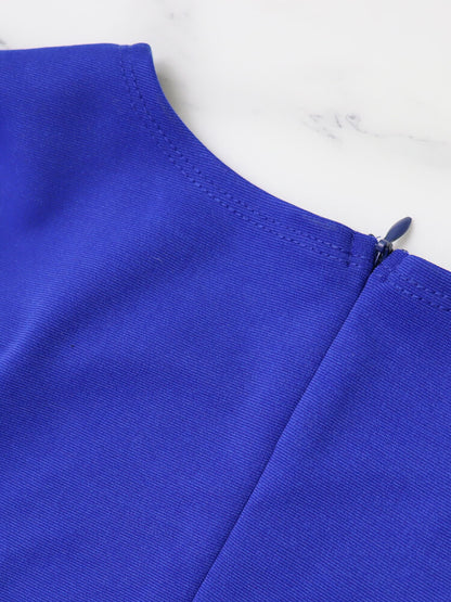 Short Sleeve Ruffle Patchwork Midi Dress